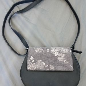 Floral Gray Shoulder Bag